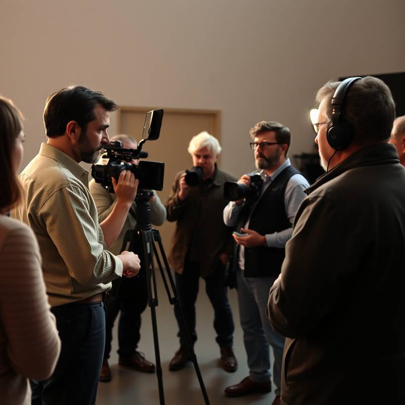 Szene eines Castings mit Schauspielern und Regisseuren.